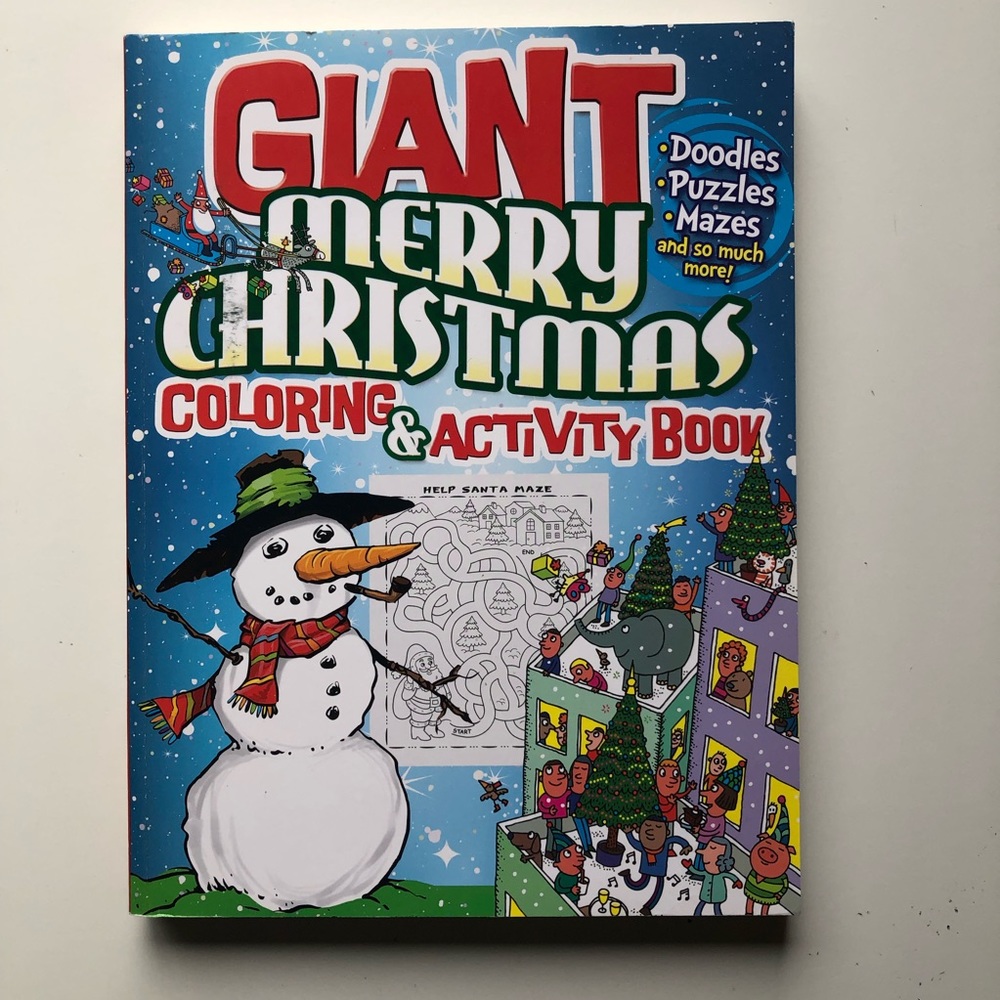 Giant merry Christmas coloring and activity book